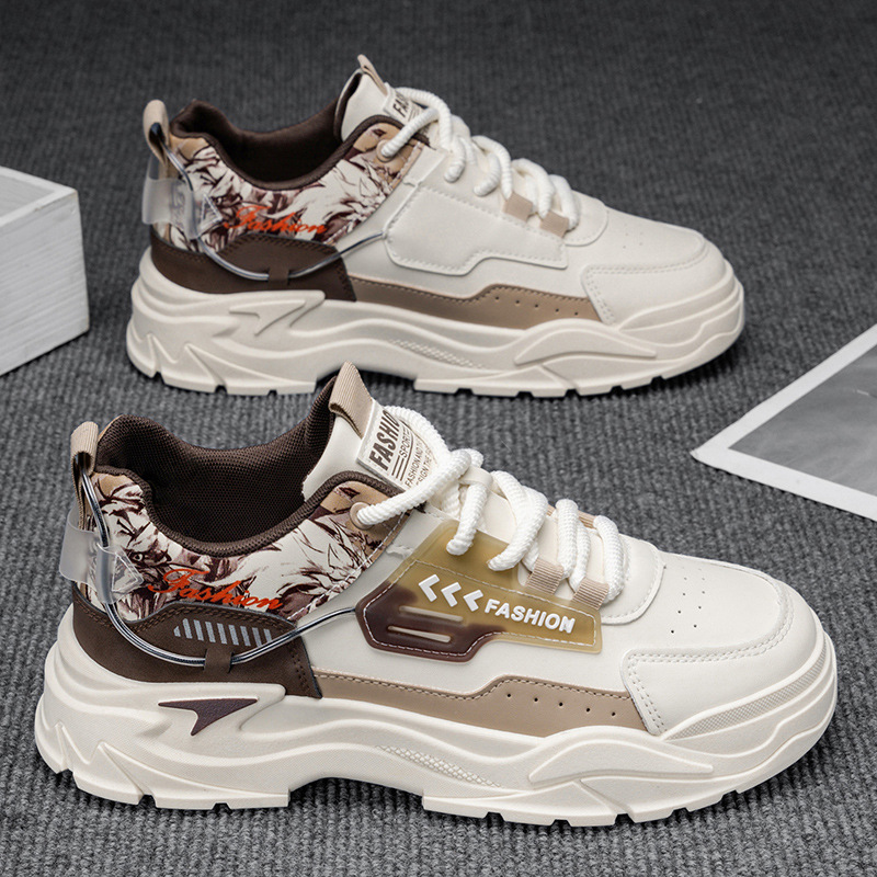 Zapatos de hombre 2026 primavera nuevo cuero transpirable zapatos de skate casuales juveniles zapatos de trabajo antideslizantes con suela gruesa