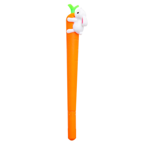 Cute Rabbit Carrot Gel Pen Cartoon Style Water Pen Student Study Stationery Supplies Exam Signature Pen