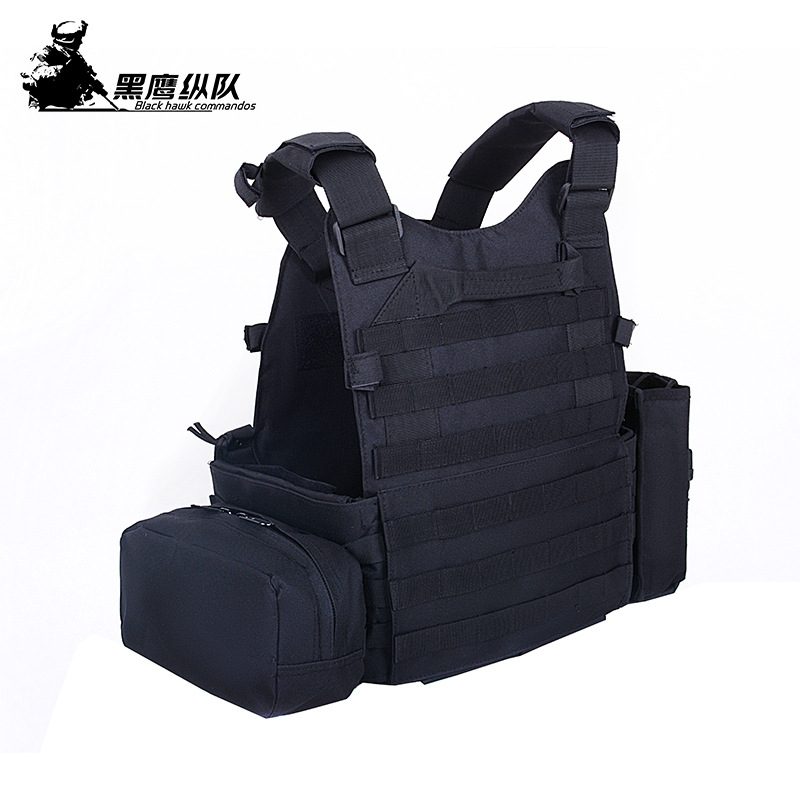 MOLLE anfibio de entrenamiento ligero multifuncional chaleco táctico negro 6094 desmontaje rápido chaleco táctico de combate al aire libre