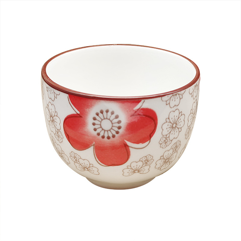 [Pequeña venta al por mayor] Taza de té de cerámica, taza de agua, nueva taza de boda china, taza de río de color bajo vidriado 120 ml