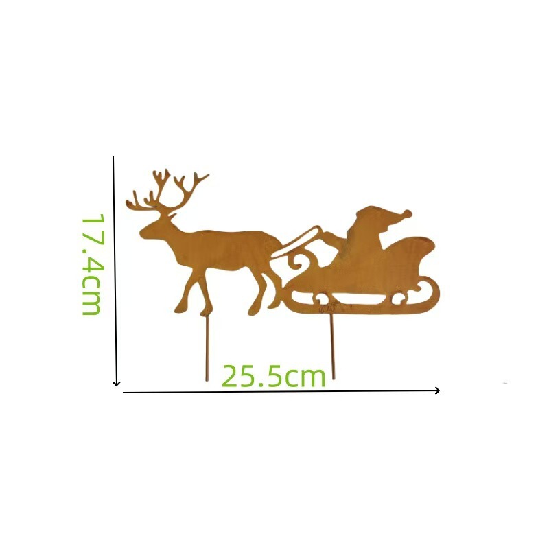 クリスマスデコレーション、錆びたトナカイのクリスマスツリー、屋外ガーデン用金属製鉄工芸品、飾り物|undefined