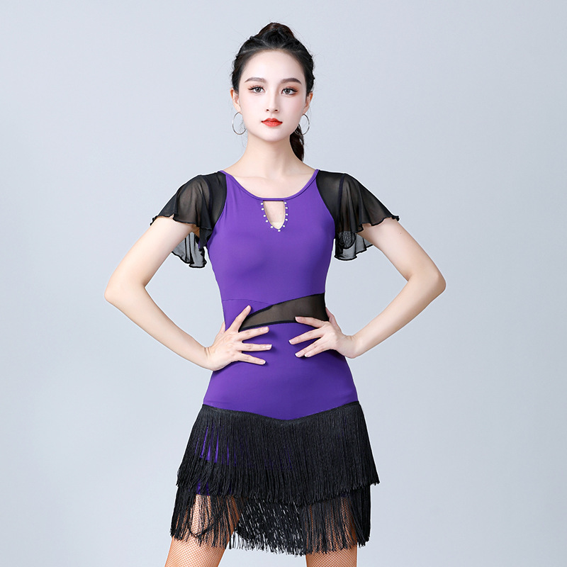The new Latin female new sexy uniforms on the rumba dance costumes tassel dress professional performance
