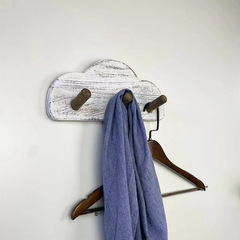 實木復古雲朵掛鈎木質做舊白衣帽架民宿臥室玄關牆上置物架掛衣鈎