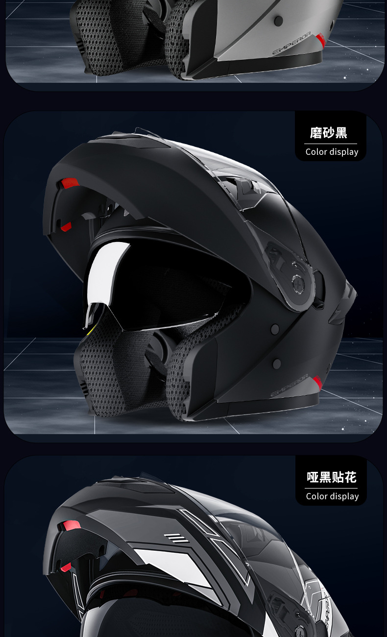 Suitable for Men's Motorcycle Helmets, Winter Built-In Bluetooth Headsets, Anti-Fog and Warm Motorcycles, Safe for All Seasons