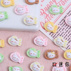 ミニ子猫鱼クッキークリームディッシュdiy手作りヘアクリップネイルキーチェーン材料树脂アクセサリー