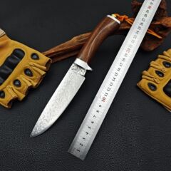 アウトドア新ジャケットブラックタイガー旋削工具鍛造 VG10 屋外高硬度多機能ポータブル荒野サバイバルストレートナイフ