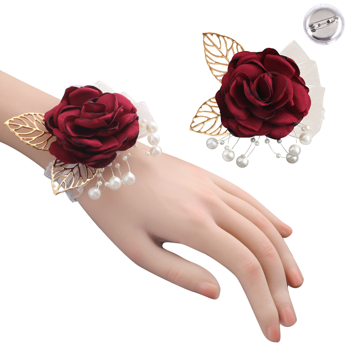暗红手腕花+背扣胸花.jpg