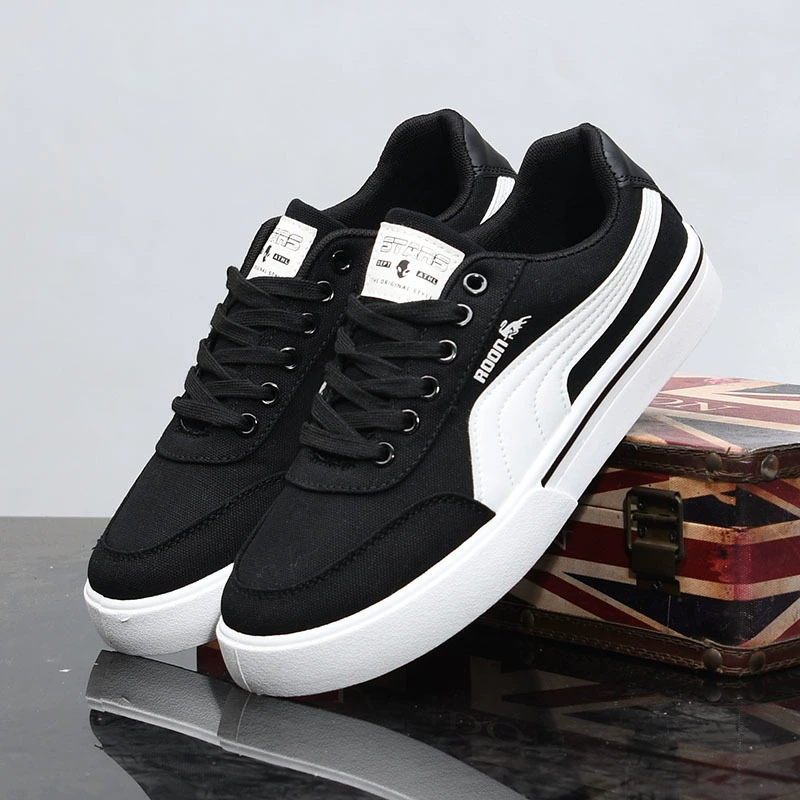 Мужские модные летние дышащие черные повседневные парусиновые туфли, универсальные спортивные тренировочные кроссовки в стиле ретро 8320