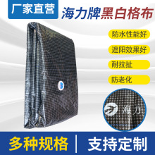 海力篷布塑料棚布黑白格防晒防水防老化PE煤场货场盖布降温防雨