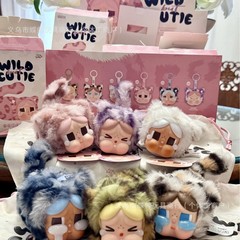 新品跨境豹豹猫脑袋系列毛绒小挂件搪胶公仔盲盒现货