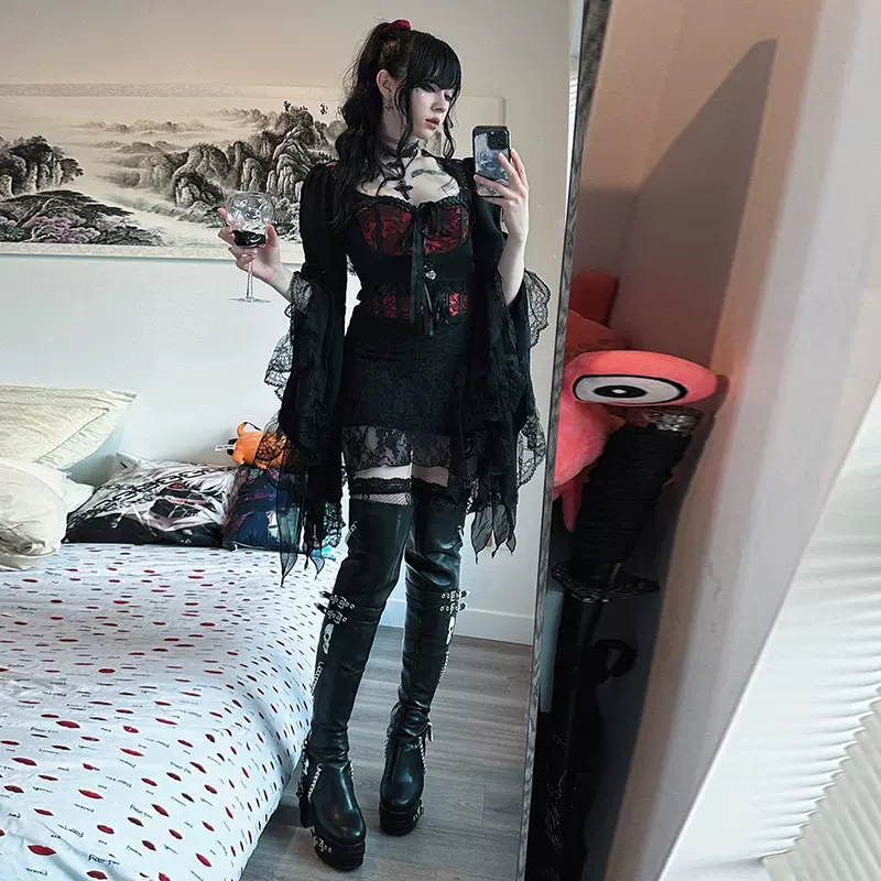 XS25106不规则坎肩蕾丝上衣夏季新款辣妹风性感街头百搭舒适罩衫