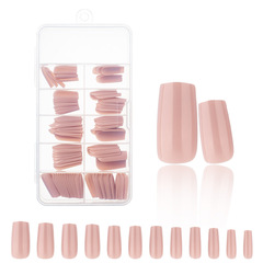 120片PP盒純色方型穿戴甲假指甲片、美甲貼片