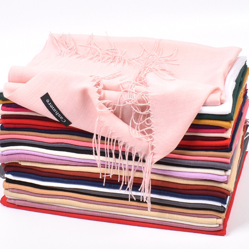  new autumn and winter solid color imitation cashmere scarf wholesale unisex 100g solid color scarf shawl