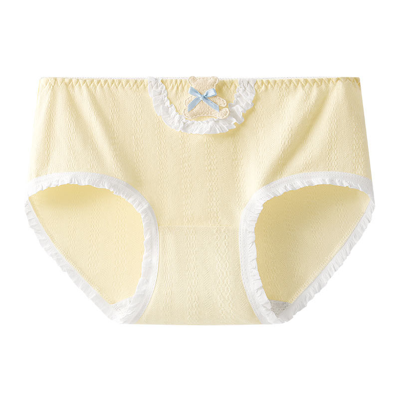 Ropa interior para mujer primavera y verano nuevo tipo A algodón puro antibacteriano transpirable entrepierna sin marcas sin atascar entrepierna niña pantalones cortos triangulares