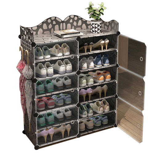Simple anti-dust foldable shoe rack, assembly storage plastic shoe cabinet for children's dormitory, entryway, multi-layer small storage