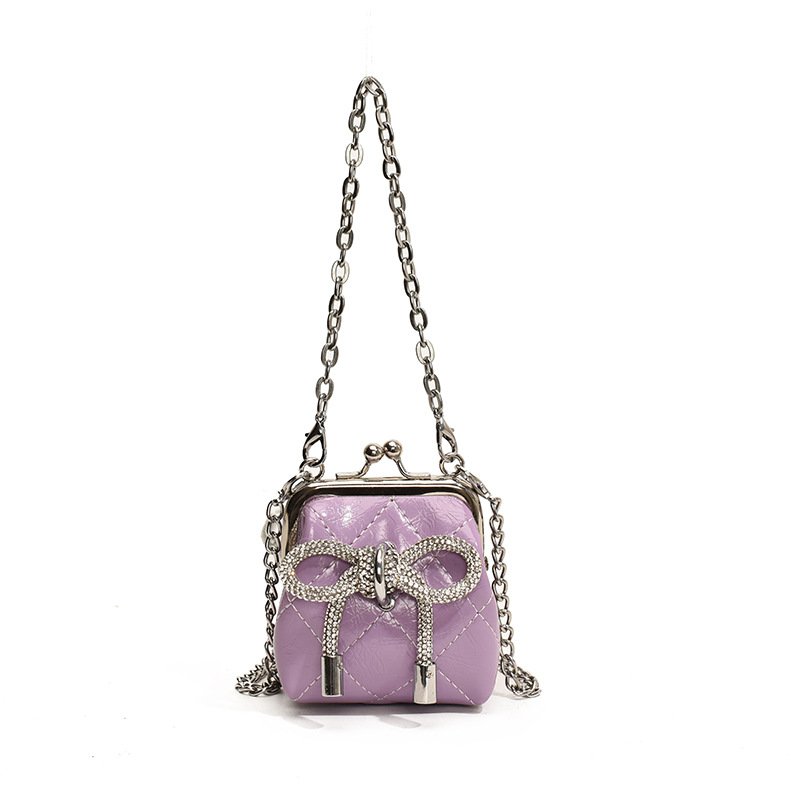 Bolsa de hombro coreana para niñas, arco de diamante de estilo extranjero, abrazadera de abrazadera para niños, nuevo bolso de cadena para niños