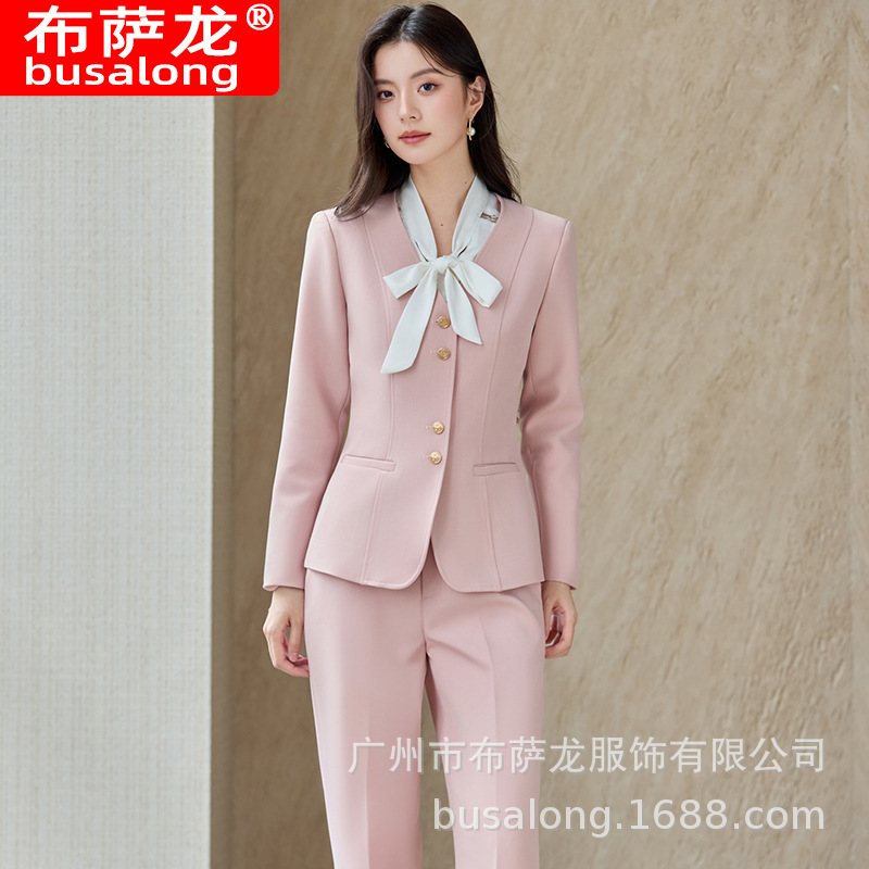 2026 New Busalong Long-Sleeve Jacket Professional Suit Trousers Formal Set Women's Workwear Wholesale 8690