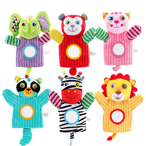 jollybaby hand puppet newborn baby comfort toy 0-1 years old parent-child interactive hand puppet bell toy wholesale