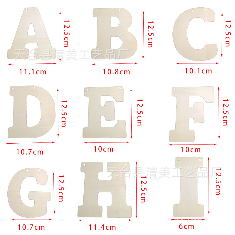 10*12,5 cm 26 piezas de madera con letras de doble agujero letras decorativas de madera 66 piezas para un conjunto