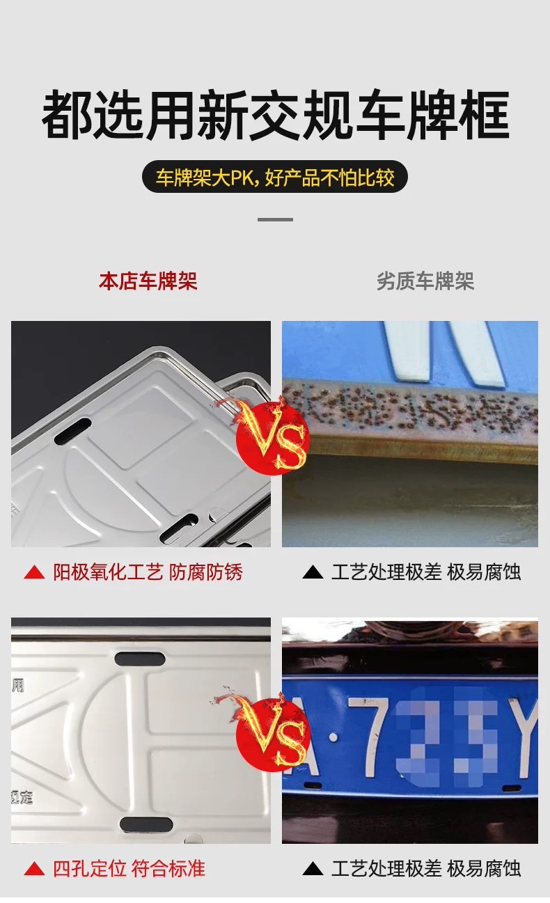 License plate frame, license plate holder, car license plate frame, license plate cover, protective frame, stainless steel license plate holder, new energy vehicle license plate holder