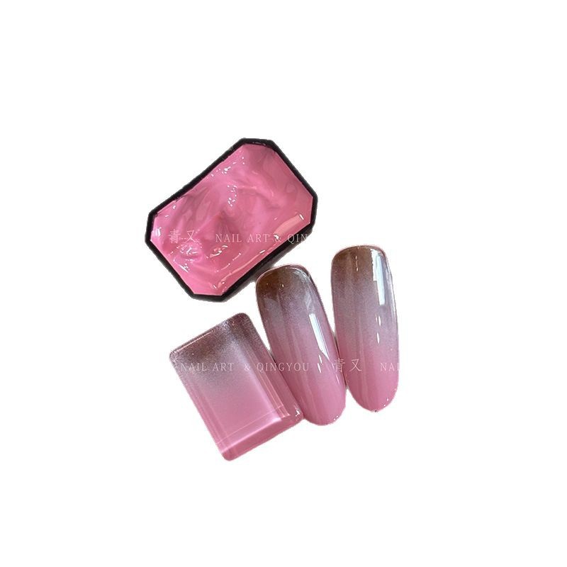 QINGYOU nuevo pegamento de neón de nueve cuadrados de estado sólido, esmalte de uñas, manchas de alta saturación, pintura de uñas degradada