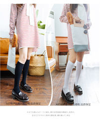 天鵝絨包芯絲JK小腿襪Lolita高筒襪透明白色洛麗塔風格及膝襪