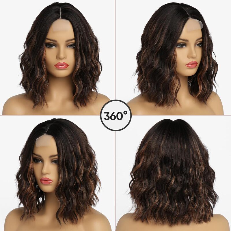 クロスボーダー欧米風ウィッグ レディース フロントレースウィッグ 化繊ヘアカバー カールショートヘアウィッグ フロントレースウィッグ|undefined