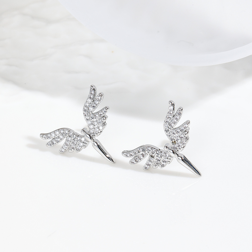 8g Weight Copper Ear Needle Material Ear Studs Classification 1 Pair Quantity Casual, Daily Occasion Copper Material Bear, Heart Shape, Wings Pattern All Seasons Season Women's Gender Plating Design Modern Style, Classic Style Style 1 Pair Modern Style Classic Style Bear Heart Shape Wings Plating Copper Ear Studs 8