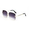 Fashionable quality square golden sunglasses, metal glasses, city style, wholesale