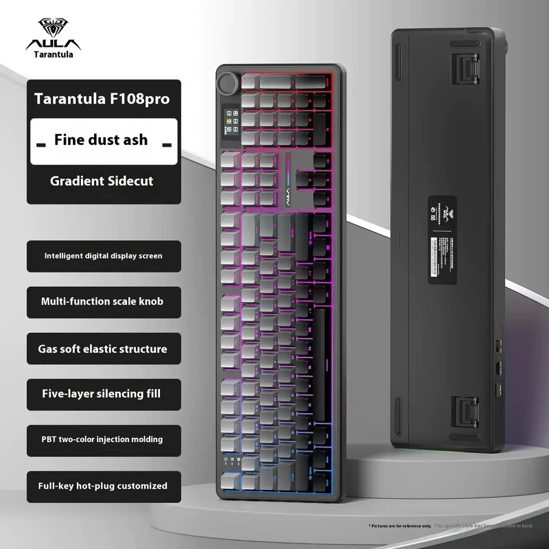 Wolf Spider F108Pro メカニカル キーボード有線カスタマイズされたゲーム e スポーツ 3 モード Bluetooth ワイヤレス RGB サイド彫刻グラデーション|undefined