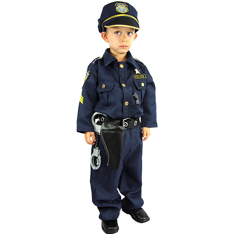 Spot European and American Children's Police Role-Playing Children's Game Performance Halloween Cross-Dressing Dance Party Costumes