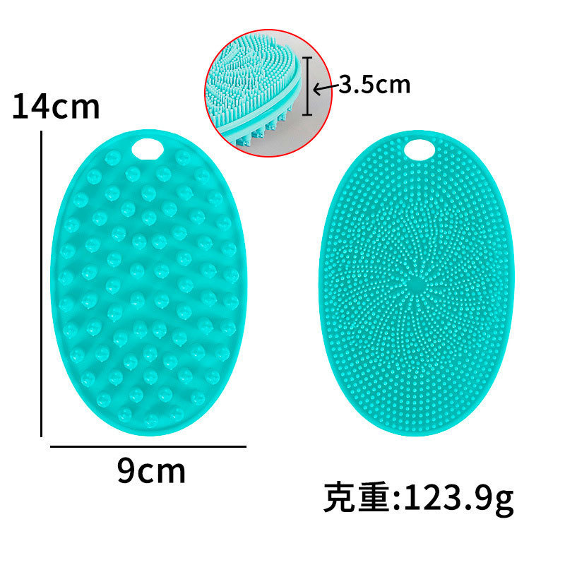 Amazon explosión cepillo de doble cara cepillo de masaje de dientes largos cepillo de limpieza de cuero cabelludo dos en uno cepillo de silicona cepillo de lavado de cabello