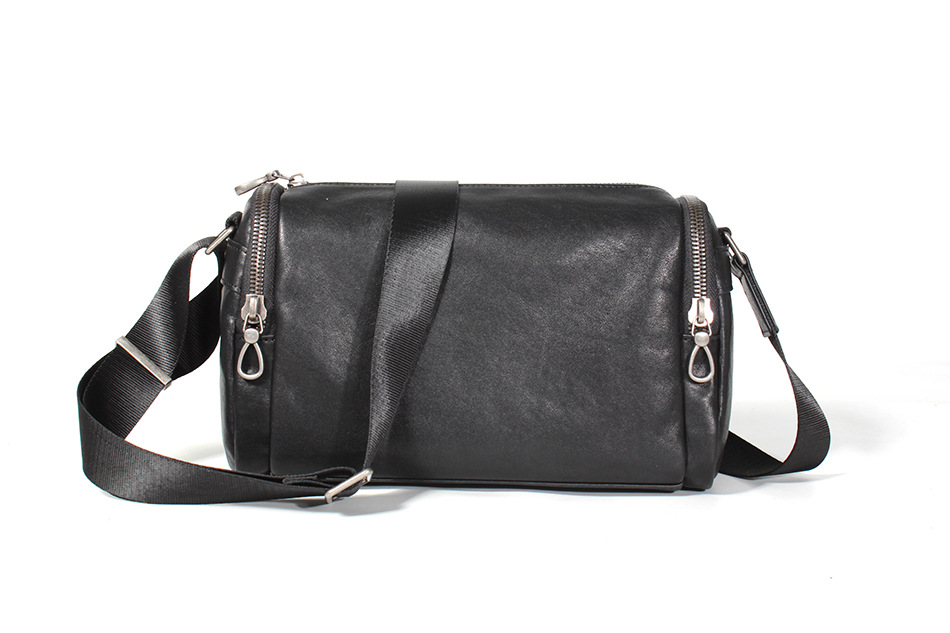 Top Layer Cowhide Men's Genuine Leather Shoulder Bag Fashionable Vegetable Tanned Leather Messenger Bag Horizontal Casual Men's Bag