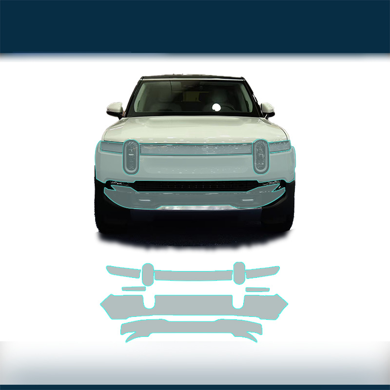 Rivian Rivian R1S 21-24 Pre-Cut TPU Paint Protection Film (Car paint protective film) - rivian-r1s-21-24-front-bumper-tpu-protection-film-tpu-75mil-lubrizol