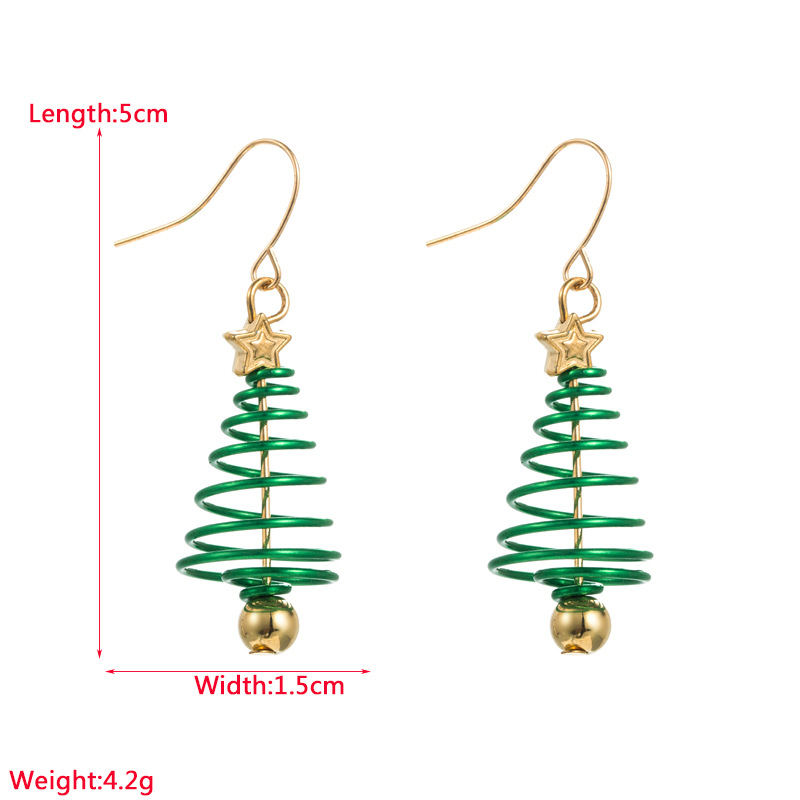1 Pair Fashion Christmas Tree Enamel Alloy Drop Earrings display picture 1