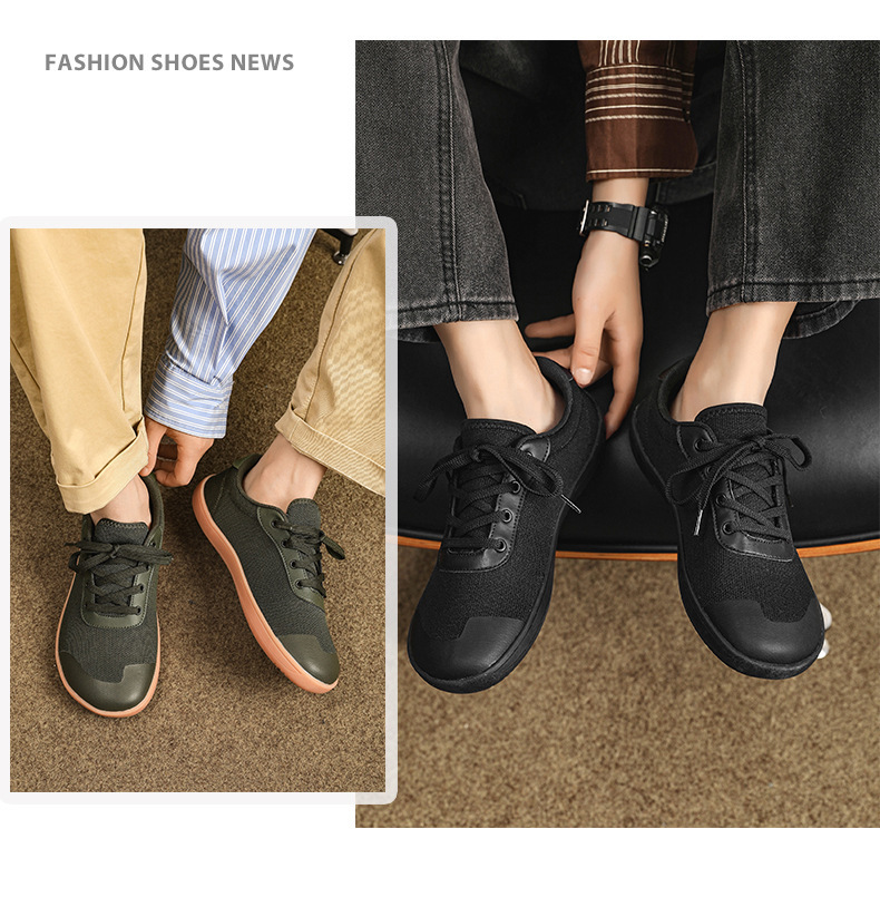 cross-border plus size summer new wide toe men's shoes breathable mesh running shoes men's wide last trendy casual sneaker undefined