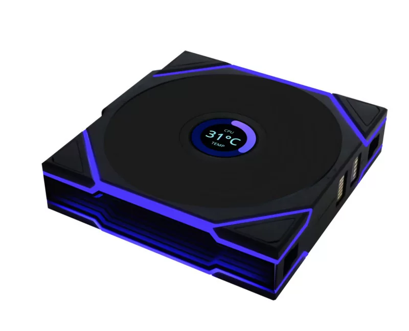 LIANLI Lianli Building Block Fan Fourth Generation LCD Wireless Version Positive Leaf Single Black/Requires Controller