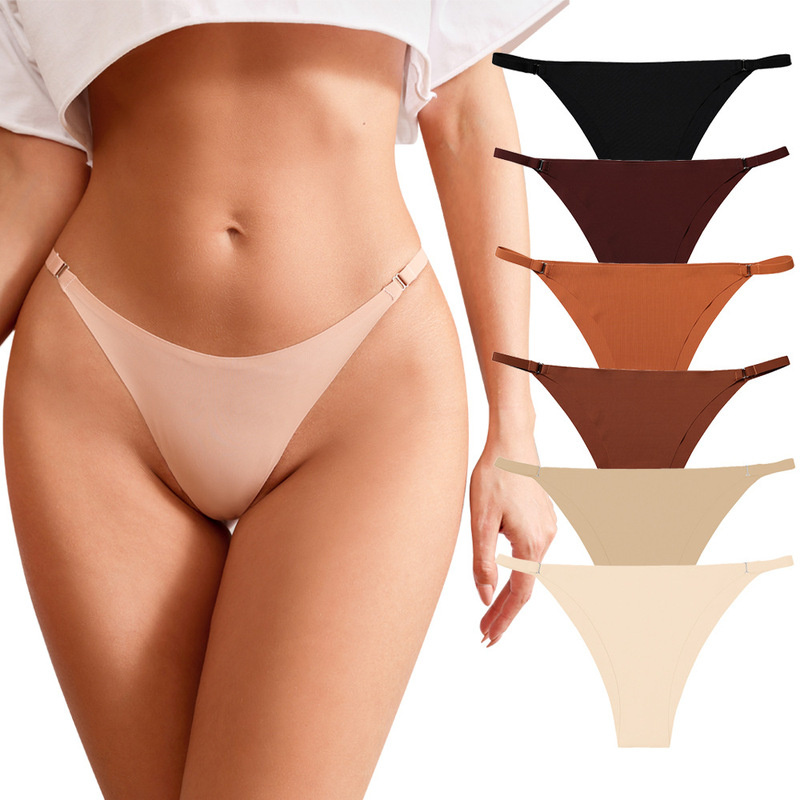 European and American sexy seamless thin underwear women's one-piece simple low waist bikini non hip breathable comfortable ladies