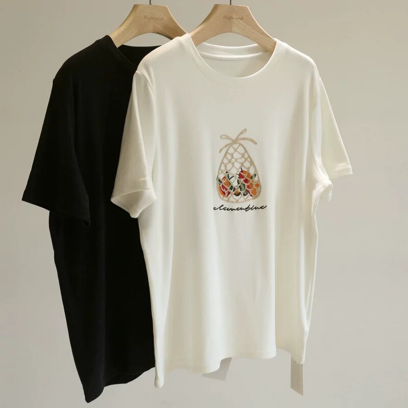 Stylish and Comfortable Online Now! White Printed Fleece-Lined Short-Sleeve T-Shirt for Women, Loose Fit, Versatile Round Neck Base Shirt Top Stylish and Comfortable Online Now! White Printed Fleece-Lined Short-Sleeve T-Shirt for Women, Loose Fit, Versatile Round Neck Base Shirt Top