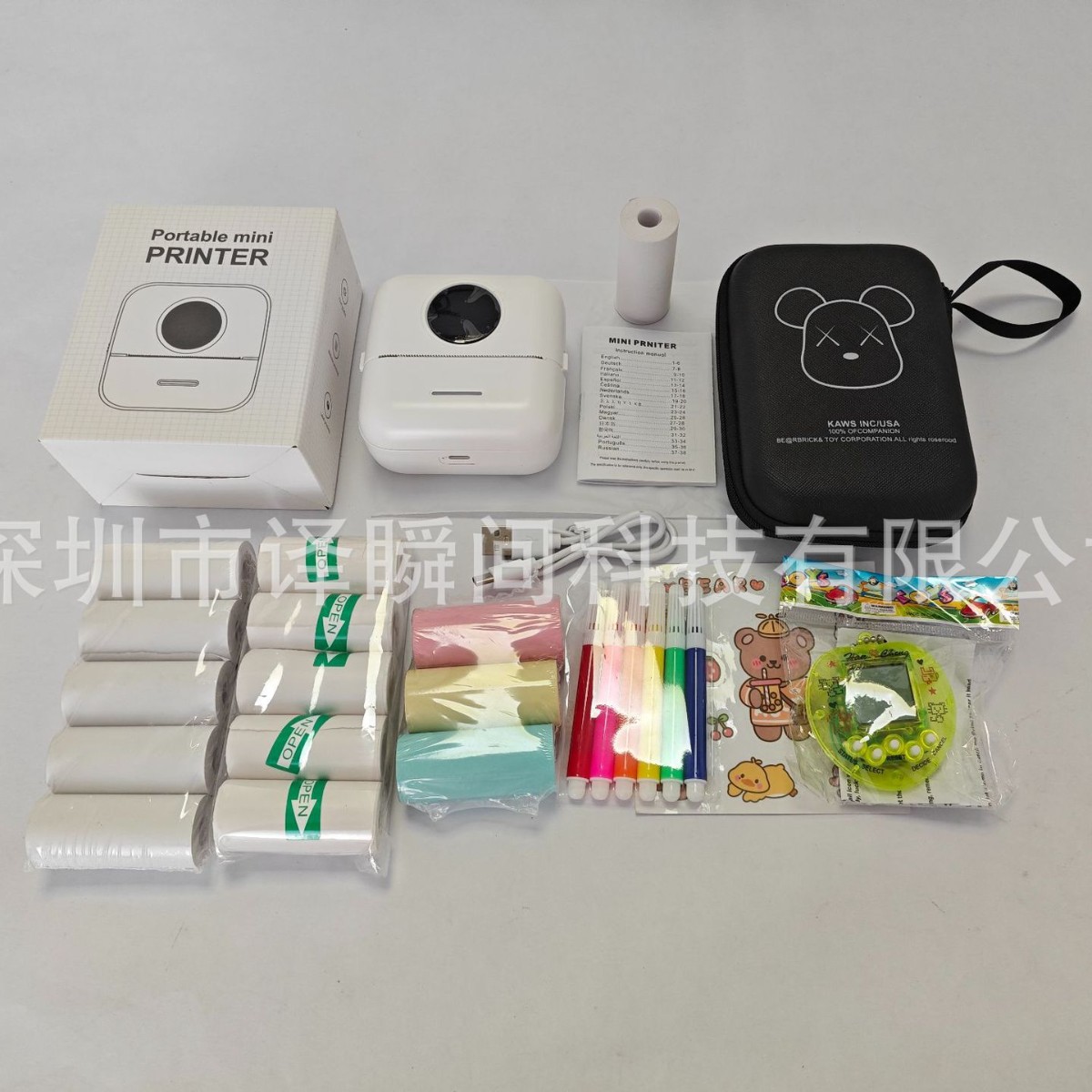 X5 화이트 [감열지 1롤 + 감열지 5롤 + 스티커 5롤 + 컬러지 3롤 + 수채펜 6개 + 스티커 + 보호케이스 + 게임기]