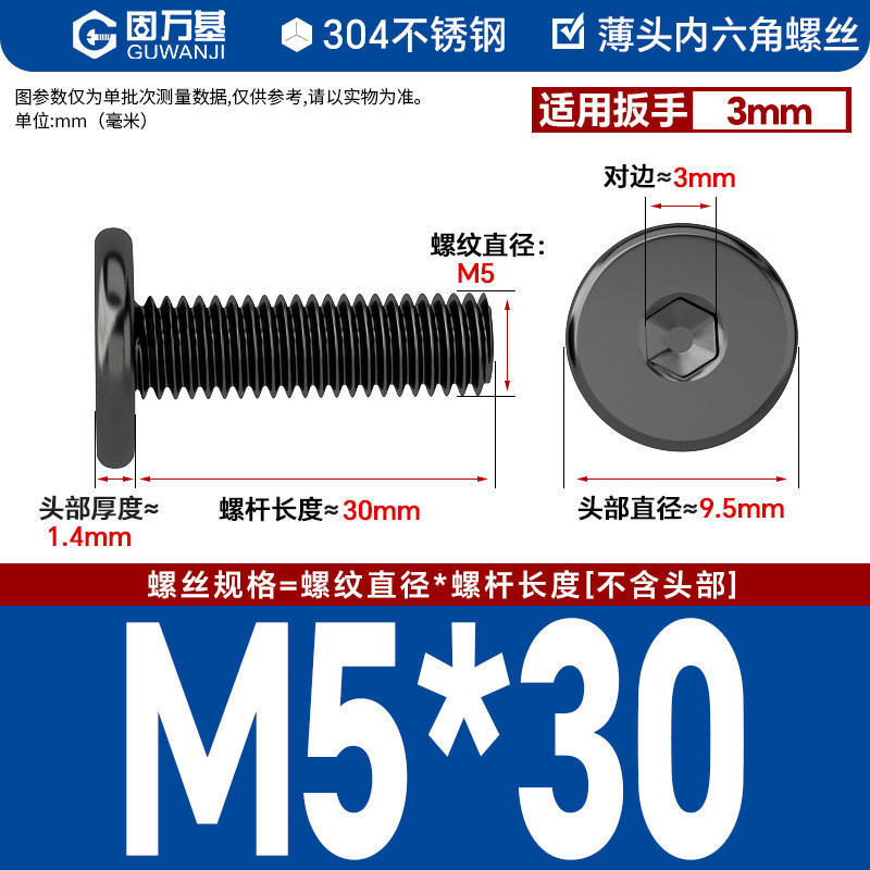 304 black m5*30