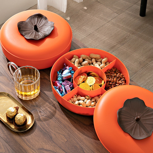 Persimmon Ruyi Fruit Box Living Room Coffee Table Nut Candy Nut Compartment Plate Melon Seed Plate Chinese Household Plate