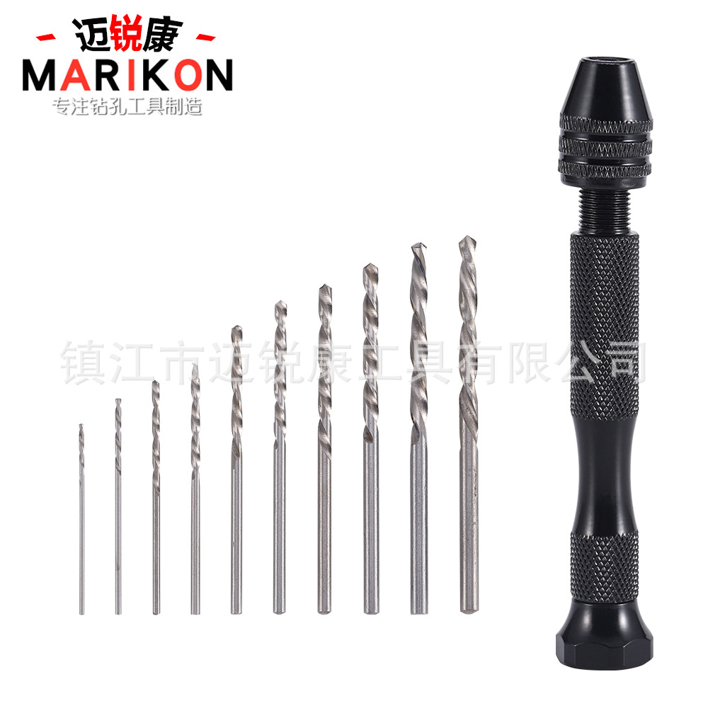 Fuente de la fábrica mini broca manual traje 49-piece set cristal epoxi molde de perforación negro mano giro