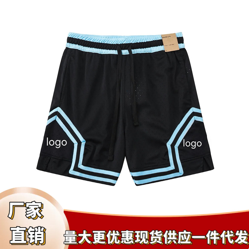 American-Style Sports Shorts for Men, Mesh Breathable Quick-Dry Summer Loose-Fitting Knee-Length Shorts, Retro Training Shorts Trendy