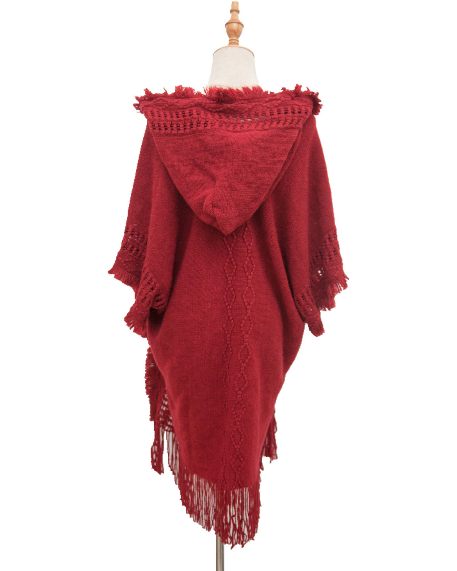 Unisex Cape Spring and winter plus-size knit button-hooded cape cape_voghion.com