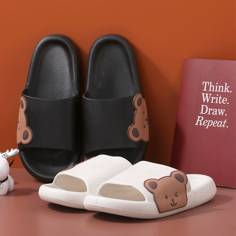 Slippers, cartoon footwear, cute slide for beloved, with little bears