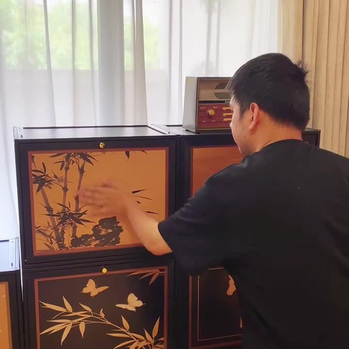 Bay window cabinet, balcony floor-standing storage cabinet, mid-century style combination, new model for small apartments, bedroom window sill tatami storage