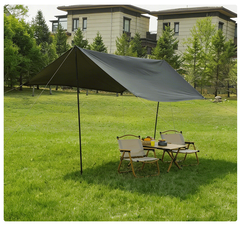 Vinyl camping canopy tent, outdoor rainproof and sunproof shade, portable folding car-mounted canopy