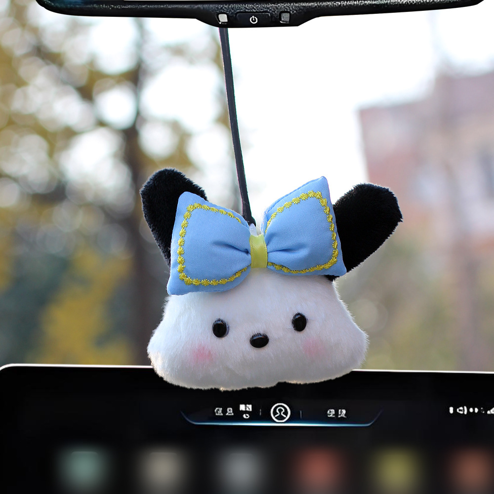 Muñeca de perro Pacha, remolque de automóviles, espejo retrovisor interior, adornos de automóviles, interiores de automóviles, regalos de Navidad para chicas