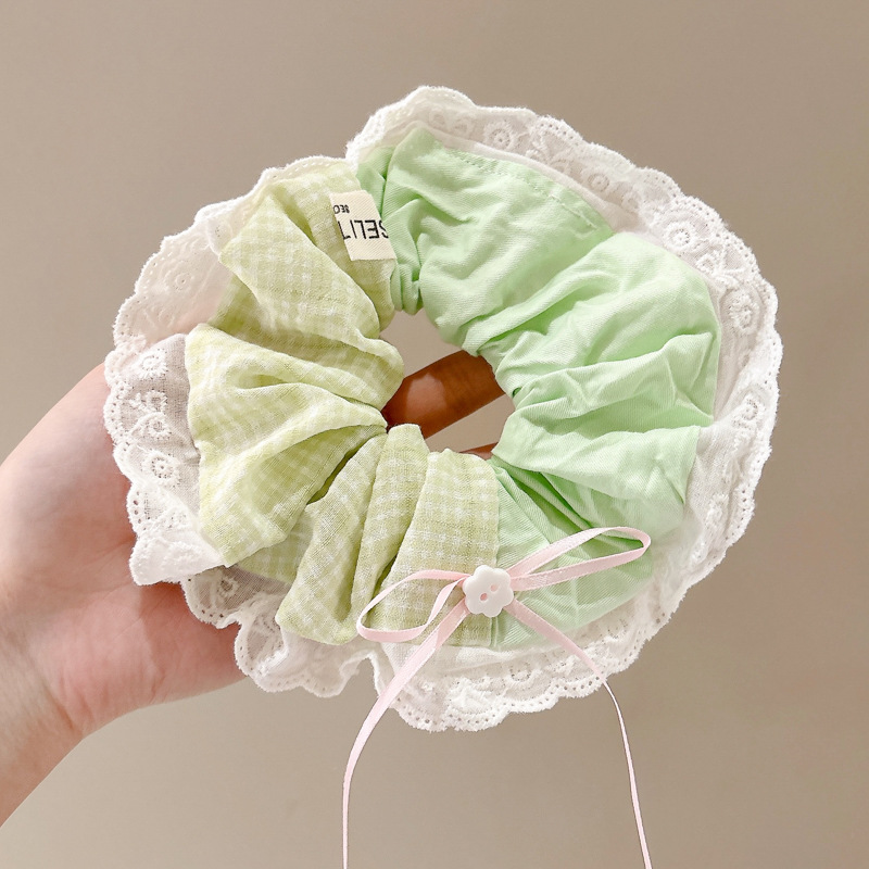 Temperamento bufanda cuadrada intestino lazo para el cabello femenino 2025 nuevo estilo súper grande cola de caballo cabeza cuerda viento perezoso banda de goma cuerda para el cabello tocado